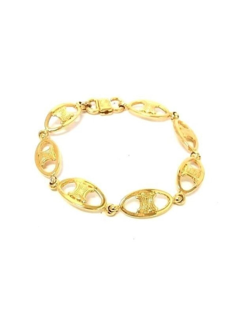 Celine Bracelet Macadam Gold Metal Vintage